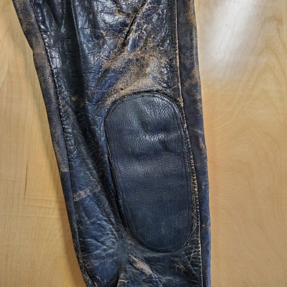 Vintage Distressed Leather Moto Riding Pants - Picture 7 of 16